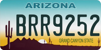 AZ license plate BRR9252
