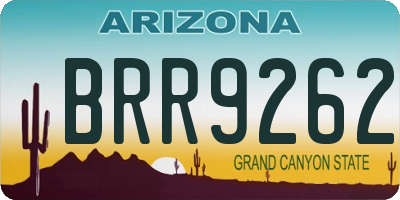 AZ license plate BRR9262