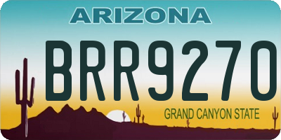 AZ license plate BRR9270