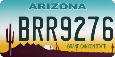 AZ license plate BRR9276