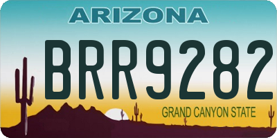 AZ license plate BRR9282