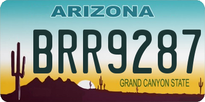 AZ license plate BRR9287