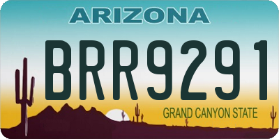 AZ license plate BRR9291