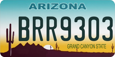 AZ license plate BRR9303