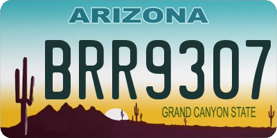 AZ license plate BRR9307