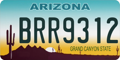 AZ license plate BRR9312
