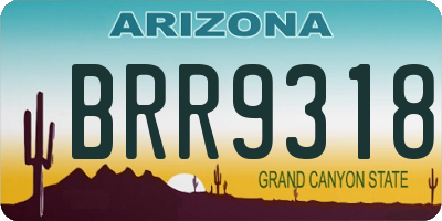 AZ license plate BRR9318
