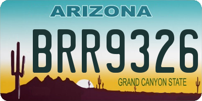 AZ license plate BRR9326