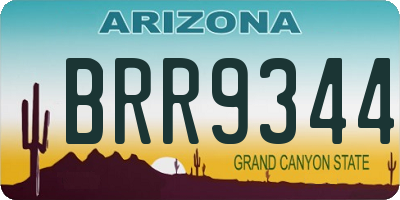 AZ license plate BRR9344