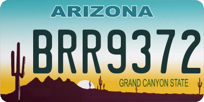 AZ license plate BRR9372