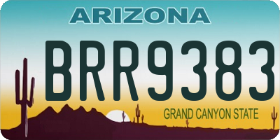 AZ license plate BRR9383