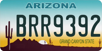 AZ license plate BRR9392