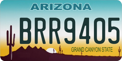 AZ license plate BRR9405