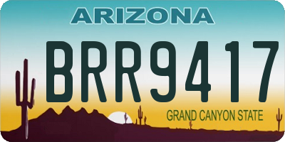 AZ license plate BRR9417