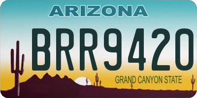 AZ license plate BRR9420