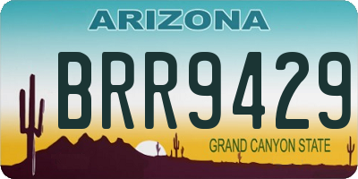 AZ license plate BRR9429