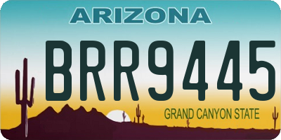 AZ license plate BRR9445
