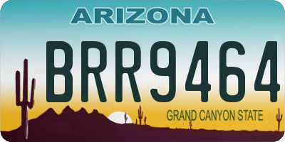 AZ license plate BRR9464