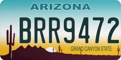 AZ license plate BRR9472