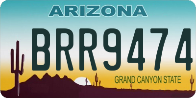 AZ license plate BRR9474