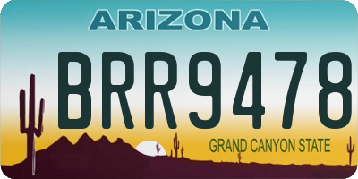 AZ license plate BRR9478