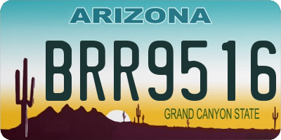 AZ license plate BRR9516