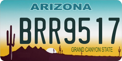 AZ license plate BRR9517