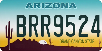 AZ license plate BRR9524