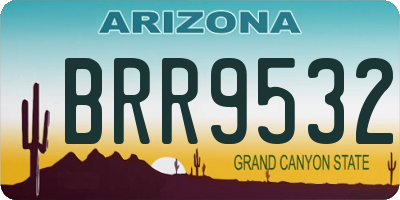 AZ license plate BRR9532