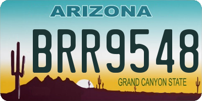 AZ license plate BRR9548