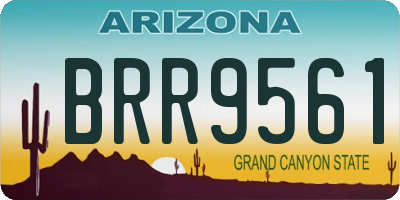 AZ license plate BRR9561