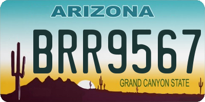 AZ license plate BRR9567