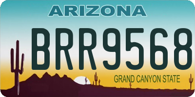 AZ license plate BRR9568
