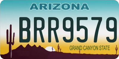 AZ license plate BRR9579