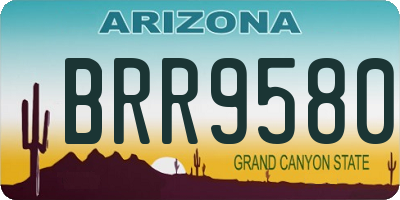 AZ license plate BRR9580