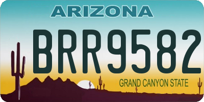 AZ license plate BRR9582