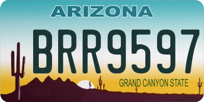 AZ license plate BRR9597