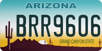 AZ license plate BRR9606