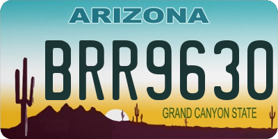 AZ license plate BRR9630