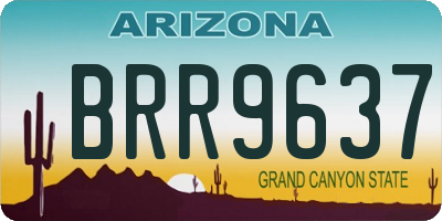 AZ license plate BRR9637