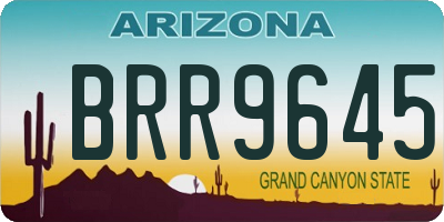 AZ license plate BRR9645