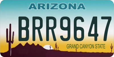 AZ license plate BRR9647
