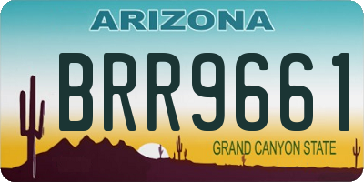 AZ license plate BRR9661