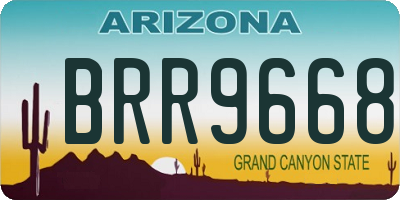 AZ license plate BRR9668