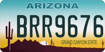 AZ license plate BRR9676