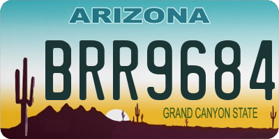 AZ license plate BRR9684