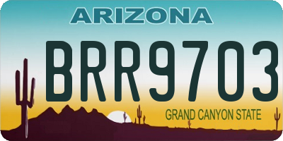 AZ license plate BRR9703