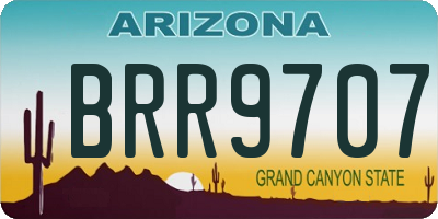 AZ license plate BRR9707
