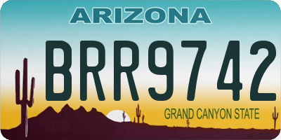 AZ license plate BRR9742