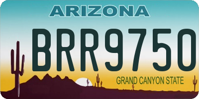 AZ license plate BRR9750